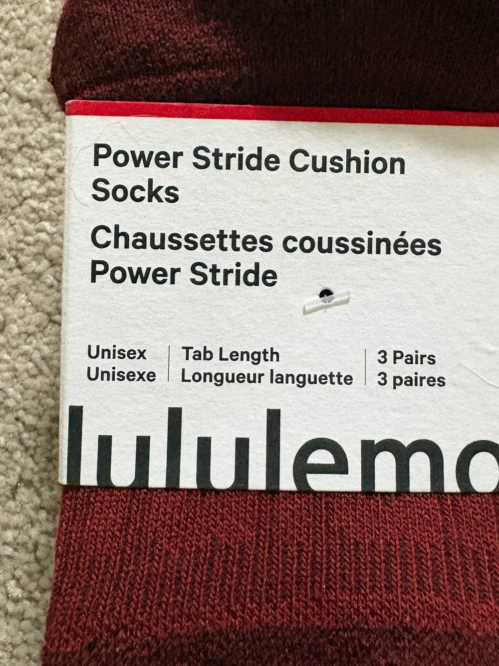 Lululemon Power Stride Cushion Socks size M 3 pk CACH/CRYE/CABA